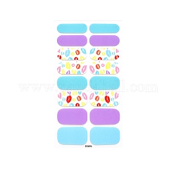 Pegatinas de uñas de fruta de envoltura completa, tiras autoadhesivas de calcomanías geométricas para decoración de uñas, para mujeres niñas decoración de uñas diy, colorido, 27x8.5~16mm, 16pcs / hoja