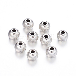 Tibetan Style Alloy Spacer Beads, Cadmium Free & Nickel Free & Lead Free, Round, Antique Silver, 3.5x4mm, Hole: 1.5mm, about 5550pcs/1000g