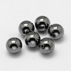 Perlas de hematita sintética no-magnética, medio-perforado, redondo, 5mm, agujero: 1 mm