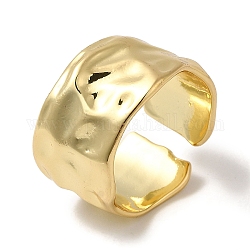 Латунные открытые кольца манжеты, широкое кованое кольцо для мужчин и женщин, реальный 18k позолоченный, 11~13 мм, внутренний диаметр: 19 мм