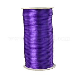 Eco-Friendly 100% Polyester Thread, Rattail Satin Cord, for Chinese Knotting, Beading, Jewelry Making, Blue Violet, 2mm, about 250yards/roll(228.6m/roll), 750 feet/roll