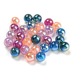 Perles de paillettes acryliques irisées, ronde, couleur mixte, 8mm, Trou: 1.5mm