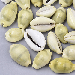 Natürliche Kaurimuschel Perlen, kein Loch / ungekratzt, leichtes Khaki, 19~29x12~19x9~14 mm, ca. 240 Stk. / 500 g