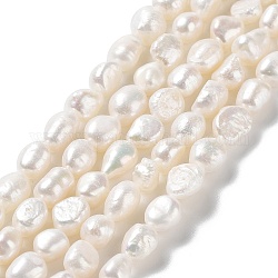 Chapelets de perles en Keshi naturel, perle de culture d'eau douce, perles baroques, poli des deux côtés, niveau 3a+, couleur de coquillage, 8~9x7~8x5.5~6.5mm, Trou: 0.6mm, Environ 41~42 pcs/chapelet, 13.98'' (35.5~36.5 cm)