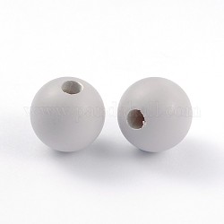 Half Drilled Frosted Round Shell Pearl Beads fit for Ball Stud Earrings, Gainsboro, 16mm, Hole: 4mm