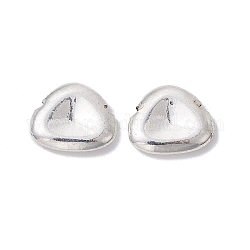 Perles triangulaires en alliage, Plaqué longue durée, couleur d'argent, 12.5x15x3mm, Trou: 1mm