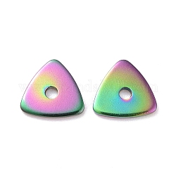 Placcatura ionica color arcobaleno (ip) 304 perline in acciaio inossidabile, triangolo, 8x8x1mm, Foro: 1.5 mm