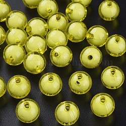 Прозрачные акриловые бусины, бусина в бусине, круглые, желтое шампанское, 11.5x11 мм, отверстие : 2 мм, Около 520 шт / 500 г