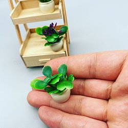 Mini-Kunststoff-Pflanzenornamente, Miniatur-Bonsai, für Puppenhaus, Dekoration zu Hause, grün, 25x30 mm