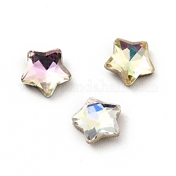 K9 cabujones de cristal de rhinestone, espalda y espalda planas, facetados, estrella, color mezclado, 5x5x2mm