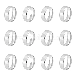 UNICRAFTALE 12pcs Stainless Steel Matte Platinum Band Rings Size 11 Laser Inscription Plain Blank Finger Ring Metal Hypoallergenic Wedding Classical Ring with Velvet Pouches for Jewelry Making Gift