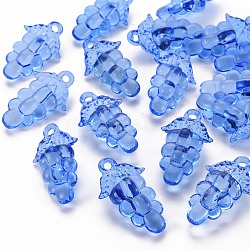 Thème d'automne perles acryliques transparentes, raisin, bleu, 46x27x16.5mm, Trou: 3.5mm, environ 101 pcs/500 g