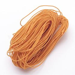 Round Elastic Cord, Made of Rubber, Wrapped by Fibre, Orange, 1mm, about 25.15~27.34 yards(23~25m)/bundle