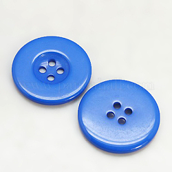 Bottoni di resina, tinto, rotondo e piatto, dodger blu, 16x3mm