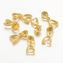 Laiton Ice Pick bélières, dorée, Longueur 10mm,  largeur de 5.5 mm, épaisseur de 3mm, 4 mm long intérieur, 3.5 mm de largeur intérieure, pin: 0.8 mm