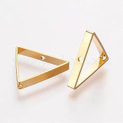 Messing Perle Rahmen, Dreieck, golden, 15.5x17x0.5 mm, Bohrung: 0.6 mm