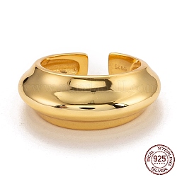 925 Sterling Silber Manschettenringe, offene Ringe, golden, Innendurchmesser: 17 mm
