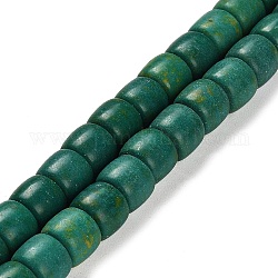 Filo di perline turchesi sintetici, colonna, tinto, verde scuro, 10x8.5mm, Foro: 1.4 mm, circa 46pcs/filo, 15.35 pollice (39 cm)