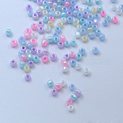 Perles de rocaille en verre, Ceylan, ronde, couleur mixte, 2mm, Trou: 1mm