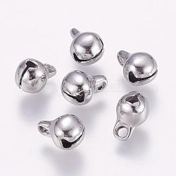 304 charms in acciaio inox, forma a campana, colore acciaio inossidabile, 11x8x8mm, Foro: 2 mm