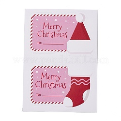 Christmas Theme Self-Adhesive Stickers, for Party Decorative Presents, FireBrick, 128x92x0.2mm, sticker: 56x84mm, 2pcs/sheet