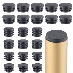 Gorgecraft 30 Stück 3 Stile Kunststoff-Lochstopfen, Lochstopfen einrasten, Pfostenrohreinsatz-Endkappen, für Möbelzäune, Runde, Schwarz, 20~30x9.5~21 mm, 10pcs / style