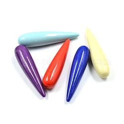 Teardrop Dyed Synthetical Coral Beads, For Half Drilled, Mixed Color, 50x12mm, Hole: 1.2mm