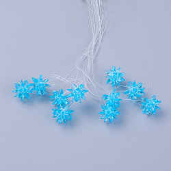 Glas gewebt Perlen, Blume / Wunderkerze, hergestellt aus Pferdeaugen-Anhängern, deepsky blau, 13 mm