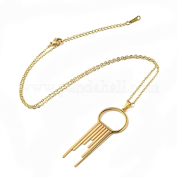 201 Halskette mit schmelzendem Ringanhänger aus Edelstahl und Kabelketten, golden, 17.52 Zoll (44.5 cm)