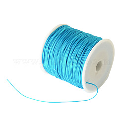 Braided Nylon Thread, Chinese Knotting Cord Beading Cord for Beading Jewelry Making, Deep Sky Blue, 0.8mm, about 100yards/roll