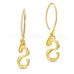 SHEGRACE 925 Sterling Silver Dangle Earrings, with S Shape Charms, Real 18K Gold Plated, 32mm