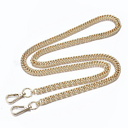 Correas de cadenas de bolsa, cadenas de eslabones de acera de latón, con broches de aleación giratorias, para accesorios de reemplazo de bolsas, la luz de oro, 110x1 cm