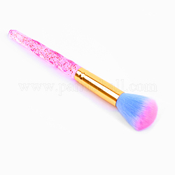 Pincel de polvo de uñas, los cepillos para uñas eliminan el polvo en polvo para las uñas de gel acrílico y uv, rosa perla, 15.7x2.5 cm
