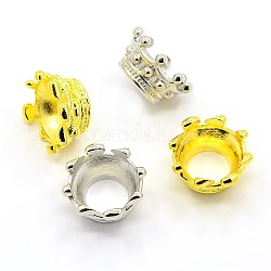 Alloy Crown Bead Caps & Cones, Mixed Color, 12x7mm, Hole: 7mm