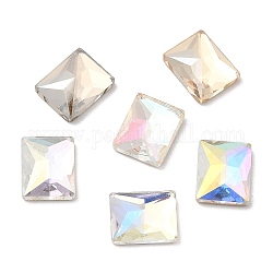 K5 cabujones de cristal de rhinestone, espalda y espalda planas, facetados, Rectángulo, color mezclado, 10x8x3.5mm