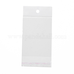 Sacchetti di plastica cellofan rettangolo, sigillatura autoadesiva, con foro per appendere, chiaro, 14.6x7x0.01cm
