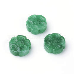 Myanmar natural de jade / cuentas de jade burmese, teñido, flor, 12x3.5mm, agujero: 1 mm
