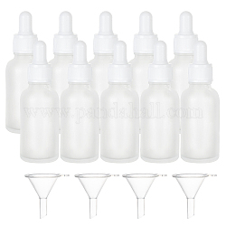 Benecreat 12 Packung 30 ml Milchglas-Tropfflasche mit weißer Gummikappe Leere nachfüllbare Glasflasche mit Pipette mit 4 Stück Trichter für Aromatherapie-Mischungen mit ätherischen Ölen