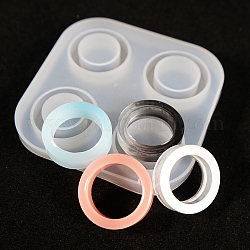 Moules à anneaux en silicone de qualité alimentaire, moules de résine, pour la résine UV, fabrication de bijoux en résine époxy, blanc, 74x74x8mm, taille intérieure: 25mm et 26mm