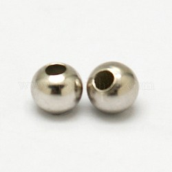 Runde 925 Sterling Silber Perlen, Platin Farbe, 3x3 mm, Bohrung: 1 mm