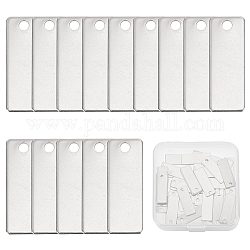 SUNNYCLUE 1 Box 50Pcs Stamping Blank Tags Stainless Steel Stamping Tags Engraving Message Word Tag Retangle Stamping Charms for Jewelry Making Charms DIY Earrings Bracelet Necklace Craft Supplies