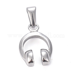 304 Stainless Steel Pendants, Headset, Antique Silver, 15.5x11.5x4.5mm, Hole: 4.5x2.5mm