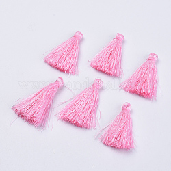 Décorations de pendentif pompon en polyester, perle rose, 42~45mm