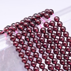 Mozambique Import Natural Grade AAAA Garnet Round Beads Strands, 6mm, Hole: 1mm, about 65pcs/strand, 16 inch
