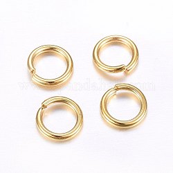 304 Edelstahl offenen Ringe springen, golden, 18 Gauge, 5x1 mm, Innendurchmesser: 3 mm