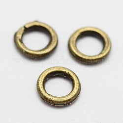 Anelli tondi in lega, anelli di salto saldati, anelli di salto chiusi, placcato di lunga durata, bronzo antico, 18 gauge, 5x1mm, diametro interno: 3mm