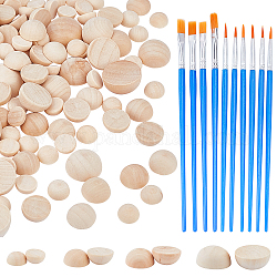 Nkit di pittura con perline, compresi cabochon in legno e pennelli in plastica per pennelli, colore misto, 190 pc / set