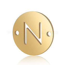Verbindungselemente aus Titanstahl, flach rund mit Brief, golden, letter.n, 12x0.8 mm, Bohrung: 0.8 mm