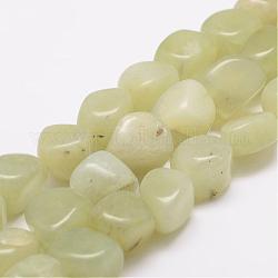 Xiuyan naturelle brins de perles de jade, pierre roulée, pépites, 18~25x16~18x12~16mm, Trou: 2mm, Environ 22~25 pcs/chapelet, 15.75 pouce