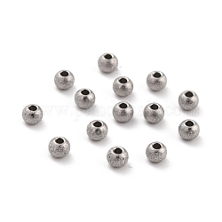 201 Stainless Steel Beads, Round, Stainless Steel Color, 3x2mm, Hole: 1mm